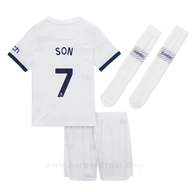 Billige Fotballdrakter Tottenham Hotspur Barn SON #7 Hjemme Draktsett 2023-2024