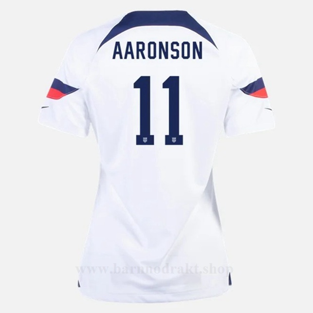 Billige Fotballdrakter USA Dame AARONSON #11 Hjemme Draktsett VM 2022