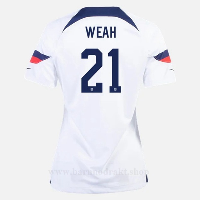 Billige Fotballdrakter USA Dame WEAH #21 Hjemme Draktsett VM 2022